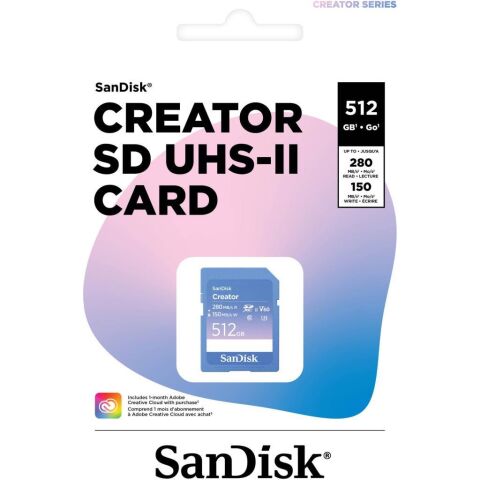 SanDisk Creator 512GB V60 280MB/s UHS-II SDXC Hafıza Kartı - SDSDXEP-512G-GNCIS