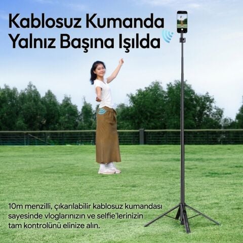 Ulanzi SK-21 180cm Manyetik Auto-Open Selfie Monopod Tripod Siyah - M103