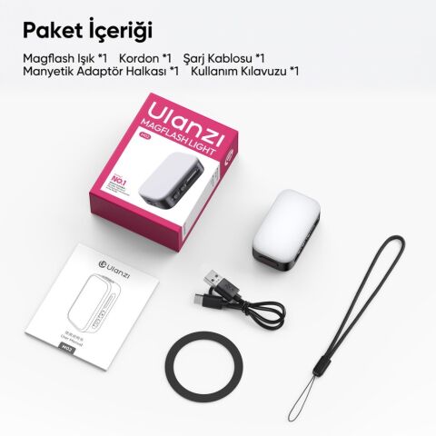 Ulanzi M02 7W 5600K CRI 95+ Bluetooth Mini Flaş ve LED Video Işığı - L217A