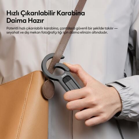 Ulanzi MA57 4 in 1 Manyetik Carabinerli Mini Telefon Tutucu Tripod Stand Siyah - S007