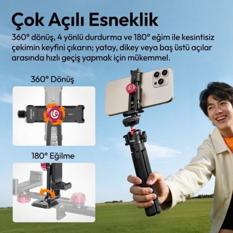 Ulanzi MA51 QuickClip 360 Derece Ayarlanabilir Telefon Tutucu - M064