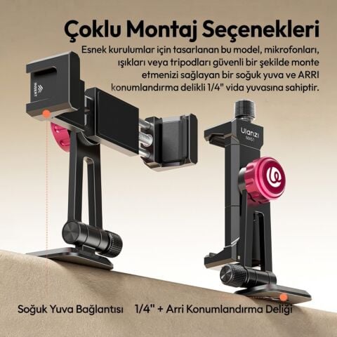 Ulanzi MA51 QuickClip 360 Derece Ayarlanabilir Telefon Tutucu - M064