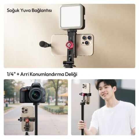Ulanzi MA51 QuickClip 360 Derece Ayarlanabilir Telefon Tutucu - M064