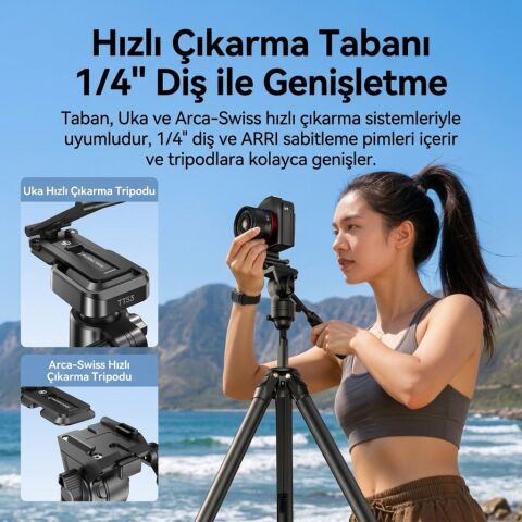 Ulanzi CO81 Çok Açılı Profesyonel Kamera Standı ve Masaüstü Tripod - C104