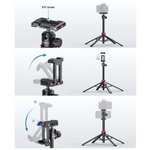 Ulanzi MT-44B 150cm 2 in 1 Otomatik Açılan 4 Ayaklı Selfie Monopod Tripod Siyah - S056