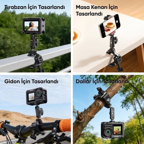 Ulanzi EA03 1kg Taşıma Kapasiteli 45mm Kelepçe 360° Ayarlanabilir Super Clamp - C082