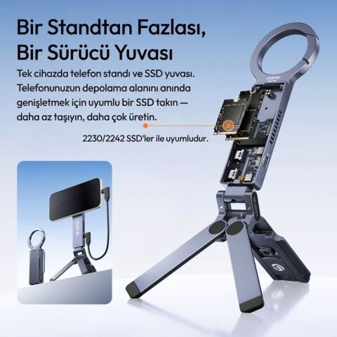 Ulanzi MA58 SSD Enclosure 10Gbps Manyetik Telefon Standı Tripod - S046