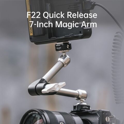 FALCAM F22 Quick Release 7 Inch 360° Çift Ball Head Metal Extension Magic Arm Gri - 2974B