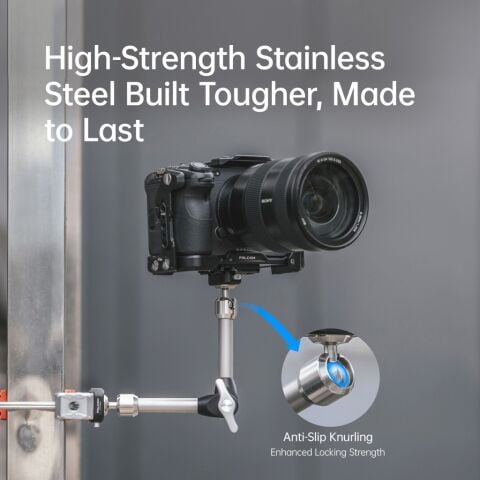 FALCAM F22 Quick Release 7 Inch 360° Çift Ball Head Metal Extension Magic Arm Gri - 2974B