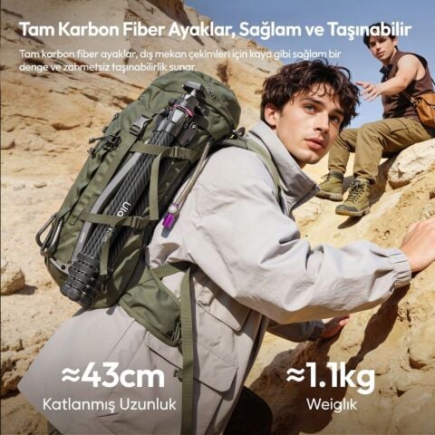 Ulanzi TZ01 163cm Versatile 2 in 1 Karbon Fiber Tripod - S069