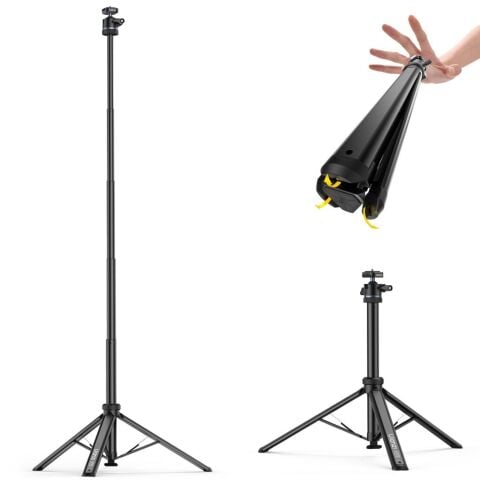 Ulanzi MT93 160cm Otomatik Açılır Uka Ball Head Quick Release Alüminyum Tripod - T202
