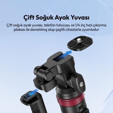 Ulanzi MT-78 2 in 1 185cm Hızlı Açılan Quick Release Telefon Tutucu Tripod - T077GBB2