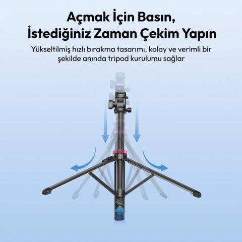 Ulanzi MT-78 2 in 1 185cm Hızlı Açılan Quick Release Telefon Tutucu Tripod - T077GBB2