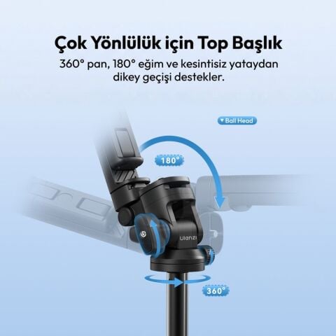 Ulanzi MT-78 2 in 1 185cm Hızlı Açılan Quick Release Telefon Tutucu Tripod - T077GBB2