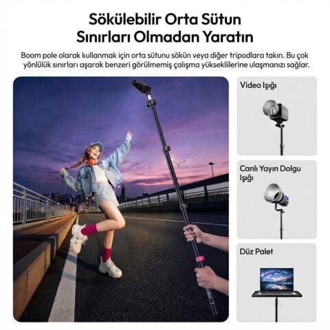 Ulanzi TT43 II 210cm Reversible 2 in 1 Işık Standı - S085
