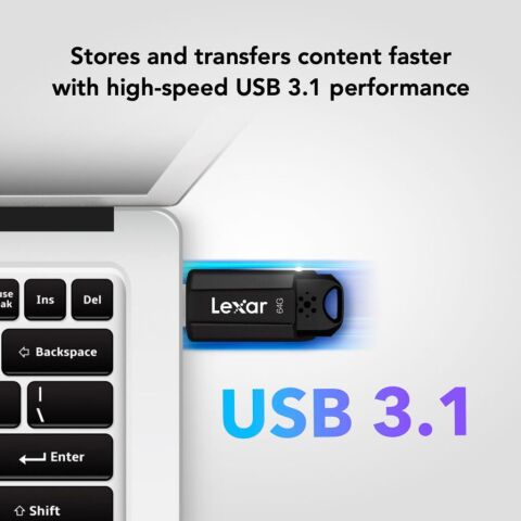 Lexar 64GB JumpDrive S80 USB 3.1 Gen 1 USB-A Flash Drive - LEXAR LJDS080064G-BNBAG