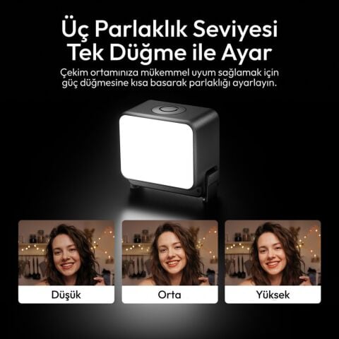 Ulanzi LM24 Osmo Action Serisi ve Nano Uyumlu Manyetik Quick Release Mini LED Dolgu Işığı - L298