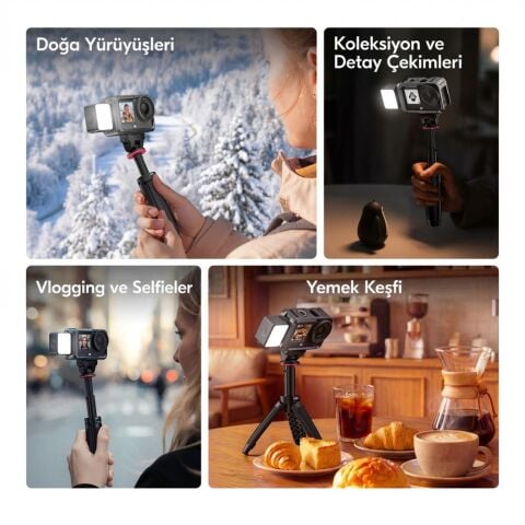 Ulanzi LM24 Osmo Action Serisi ve Nano Uyumlu Manyetik Quick Release Mini LED Dolgu Işığı - L298