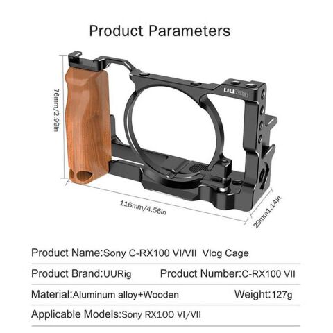UURig C-RX100 VII Sony RX100 VII Vlog Cage Çerçeve