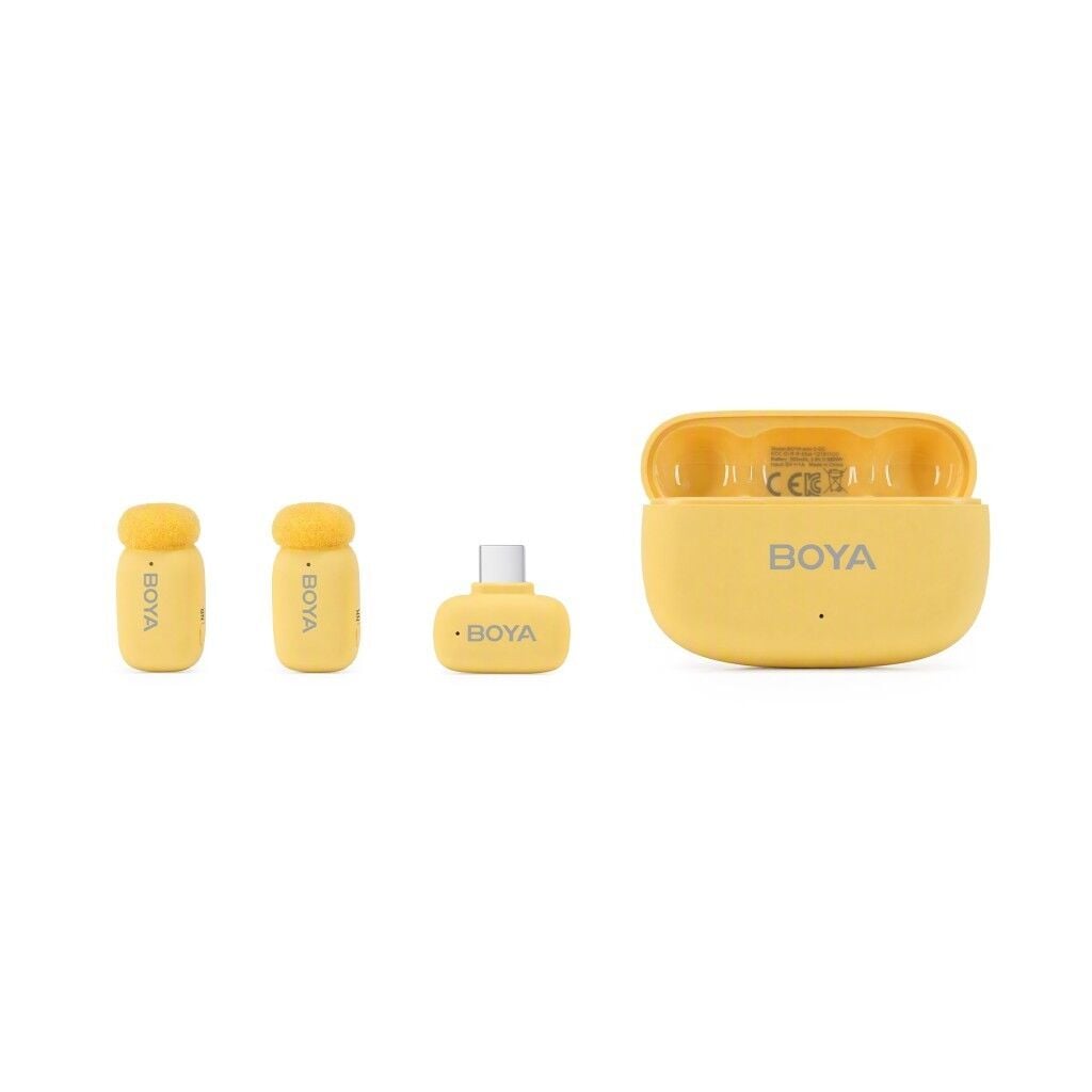 BOYA Mini 2 AI Kablosuz Yaka Mikrofonu Type-C Sarı - SKU02Y