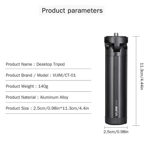Vijim CT-01 Masaüstü Metal Tripod Vlog Grip