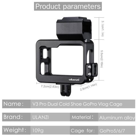 Ulanzi V3 Pro Gopro Hero 5 6 7 Vlog Case Çerçeve