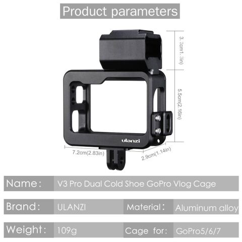 Ulanzi V3 Pro Gopro Hero 5 6 7 Vlog Case Çerçeve