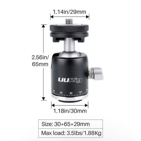 UURig R001 Top Kafa (Ball Head) Tripod Kafa