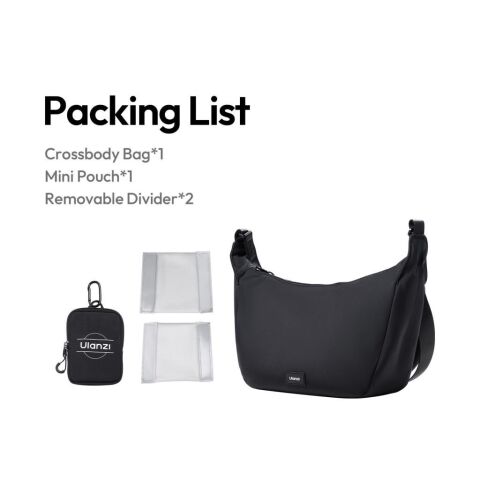 Ulanzi Halfmoon Crossbody Kamera Omuz Çantası Siyah - B161